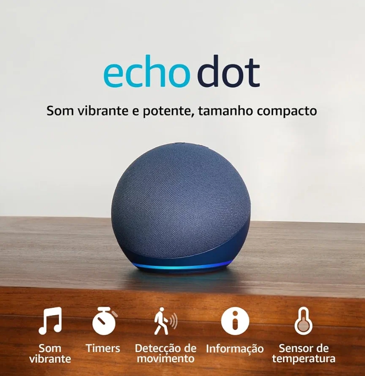 Echo Dot (Geração mais recente) | Smart speaker com Alexa, som vibrante e potente, Wi-Fi e Bluetooth | Cor Preta, com Acesso Antecipado à Alexa+