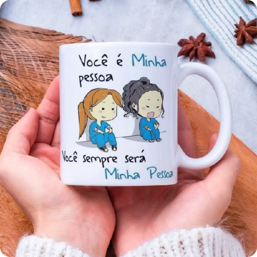 Caneca Personalizada Greys Anatomy Você é Minha Pessoa Com Nome | Presente Criativo Porcelana 325ml